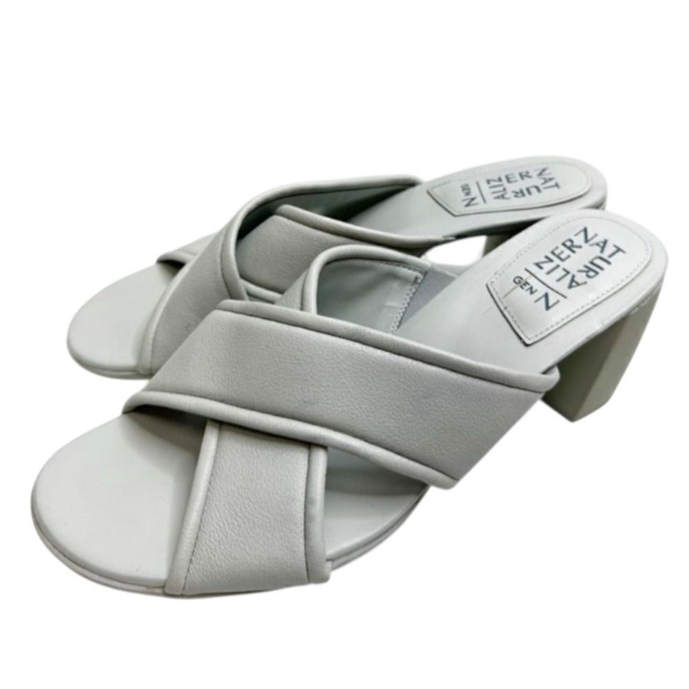Naturalizer Sandals Size 12 Gray Genn-Rhythm‎ Criss Cross Open Toe Block Heel
